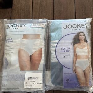 Jockey Elance woman’s Briefs - Classic White and Soft Blue-Cotton